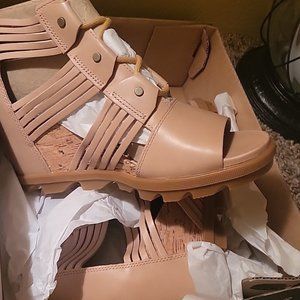 Joanie II Lace Haurache Wedge Sandals